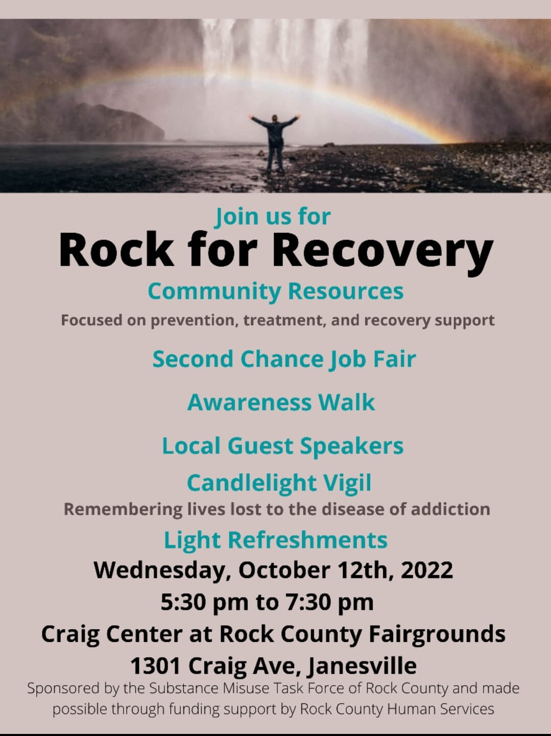 2022 Rock for Recovery poster